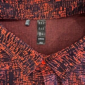 Adidas Red and Black Casual Button Down Shirt